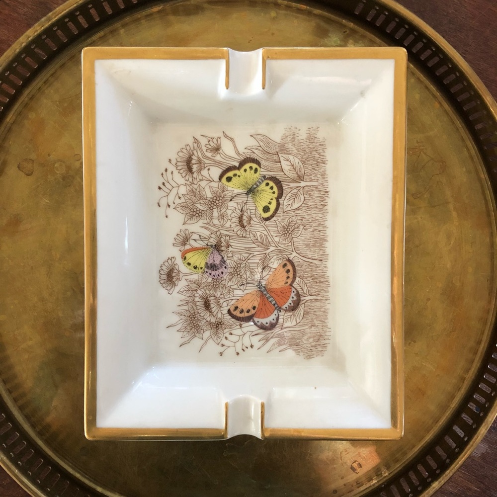 Vintage porcelain butterfly ashtray